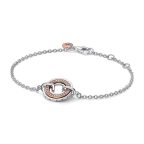   Pandora Signature Kéttónusú logó és pavé karlánc 582741C01