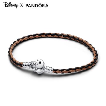 Pandora Disney Az oroszlánkirály kapcsos Pandora Moments fonott bőr karkötő 593361C01