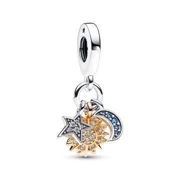 Pandora Kéttónusú égbolt tripla függő charm 762676C01