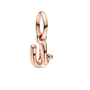 Pandora Rose "U" betű függő charm