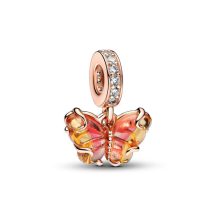   Pandora Rose Rózsaszín és sárga muranói üveg pillangó függő charm 782698C01