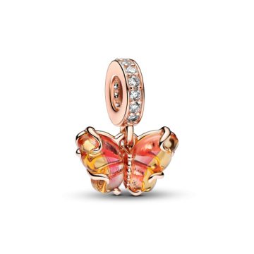 Pandora Rose Rózsaszín és sárga muranói üveg pillangó függő charm 782698C01