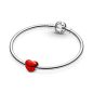 Pandora Metál hatású piros szív charm 799291C02