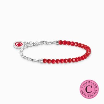 Thomas Sabo Member red beads charm karkötő A2130-007-10