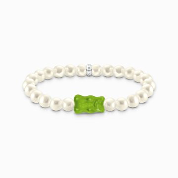 Thomas Sabo "pearl with green goldbears karkötő  A2154-017-6