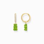   Thomas Sabo "green goldbears & zirconia" fél pár fülbevaló CR726-414-6