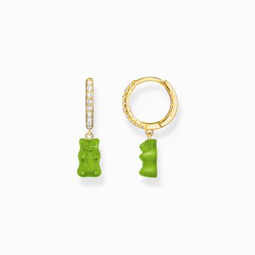 Thomas Sabo "green goldbears" fél pár karika fülbevaló