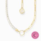   Thomas Sabo Member white pearls gold charm nyaklánc KE2189-430-14