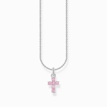 Thomas Sabo " cross pendant with pink zirconia" nyaklánc - KE2226-051-9