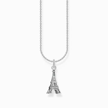 Thomas Sabo Silver necklace with Eiffel Tower pendant and zirconia  KE2236-643-14-L45V