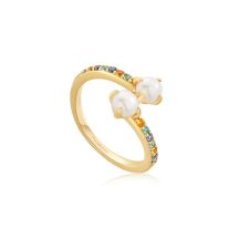 Ania Haie Gold Gem Pearl Wrap gyűrű R054-03G