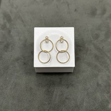 ZAG BIJOUX Double circle fülbevaló SEL12026-01WHT