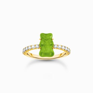 Thomas Sabo "green mini sized goldbears" gyűrű TR2459-414-6